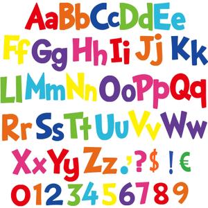 Tenare 134 Pieces 5 Inch Bulletin Board Letters Alphabet Numbers Combo Set Letter Cutouts for End of Year Students Gifts Bulletin Board Display Home Decor(Solid Rainbow Color)