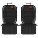 Siivton Car Seat Protector for Child Seat Cushion for Leather and Fabric Seats, 2 Mesh Pockets, Non-Slip Backing, Car seat Protectors for Vehicles, Baby, Pets (2 Pack) (Black)