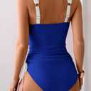 B2prity Women's High Waisted Tankini Swimsuit Tummy Control Bathing Suit (Blue, L)
