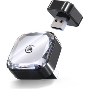 2 in 1 Wireless CarPlay & Android Auto Adapter | Simple Setup, Smooth, Lag-Free Use | Supports Over 1000 Vehicles with Built-in Wired Car Play/Android Auto | Compact & Modern (Black)