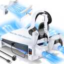 PS5 Horizontal Stand with 3-Level Cooling Fans for PlayStation 5 Console, PS5 Accessories Controller Charging Station for PS 5 Edge Controller, P5 Cooling Station (Not Fit PS 5 Slim/Pro)