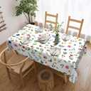 Oil-Resistant Tablecloth - Waterproof Washable Floral Design, 102x60 Inch Rectangular Table Cover for Kitchen Dining, Outdoor Picnic, Party, Home Decor
