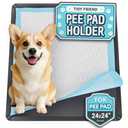 Skywin TidyFriend Dog Pee Pad Holder Tray - Fits Up to 24” x 24” Pee Pad Holder for Dogs - Stable Grip, Raised Edges, Quick-Wipe Silicone Surface Dog Pad Holder for Indoor Flooring Protection (Black)