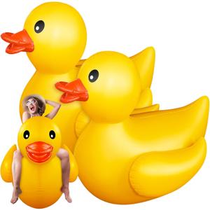 Hungdao 5 Feet Giant Inflatable Duck Huge Rubber Duck Large Blow up Inflatable Pool Float for Adult Summer Beach Swimming Pool Party Decoration