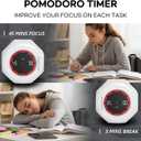 Flip Cube Pomodoro Timer - Rechargeable Visual Countdown & Count Up Stopwatch, 7 Preset Intervals, 3 Alarm Modes, Productivity Tool for ADHD, Kids, Study, Work & Kitchen (White)