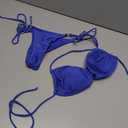 SOLY HUX Bathing Suit for Women Halter Ring Linked Tie Side Bikini Sets Two Piece Swimsuit (L)