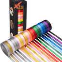20 Colors 300 Yard Double Faced Rainbow Satin Ribbon -18 Ribbon Rolls & 2 Glitter Metallic Ribbon,3/8" X 15 Yard/Roll,Perfect for Christmas Gift Wrapping,Hair Bows & Other Craft Projects