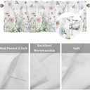 YOKOU Floral Kitchen Curtains Valances, Wildflowers Spring Watercolor Flower Plants Short Rod Pocket Valances for Windows for Bedroom, Bathroom, 1 Panel, 42" W x 12" L