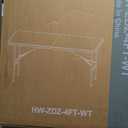 Sweetcrispy 4ft Plastic Folding Table Outdoor Indoor Heavy Duty Portable Desk with Carrying Handle for Camping Picnic Party (White)