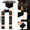 Dunzoom 2026 Kente Graduation Stole and Cap Black Girl Magic Stole Sash African Inspirational Custom Women
