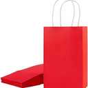 SUNCOLOR 24-Pack Red Gift Bags with Handles – 8" Goodie Bags for Party Favor Bags, Christmas, Valentine's Day & Birthdays (Red) 2 Pack