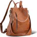 Women Backpack Purse PU Leather Anti-theft Casual Shoulder Bag Fashion Ladies Satchel Bags Brown, Medium