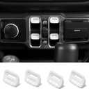 Window Switch Button Cover Trim Interior Accessories Fit for 2018-2026 Jeep Wrangler JL JLU & Gladiator JT(White)