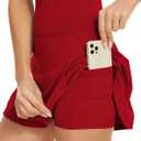 Century Star High Waisted Tennis Skirts for Women with Pockets and Shorts Womens Mini Athletic Golf Sports Running Skort (Large, 03 Red)