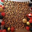 2 x Cheetah Party Decorations, 2 Pack Cheetah Themed Birthday Party Photo Booth Prop, Leopard Printing Fringe Curtains Photo Streamers Backdrop for Jaguar Themed Birthday Party Wall Door Sign Decor, 3.3 x 6.6 ft
