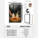 Cute Ghost Canvas Wall Art Halloween Decor Camping Ghosts Vintage Poster Print Rustic Macabre Dark Artwork Prints for Living Room Bedroom8x12inch black framed (style-4)