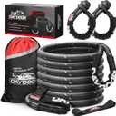 DAYDOOR Kinetic Recovery Rope Kit with 2 Soft Shackles, 1" x 30ft, 38, 500Lbs Break Strength, 30% Elasticity, Reflective for ATV, UTV, Truck, 4x4 Offroad Vehicle (Gray)