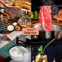 JETKONG 2 Pcs 12'' Curved Kitchen Tweezers Stainless Steel Long Tweezer Tongs Professional Chef Tweezers for Cooking, Grilling and BBQ (Black)