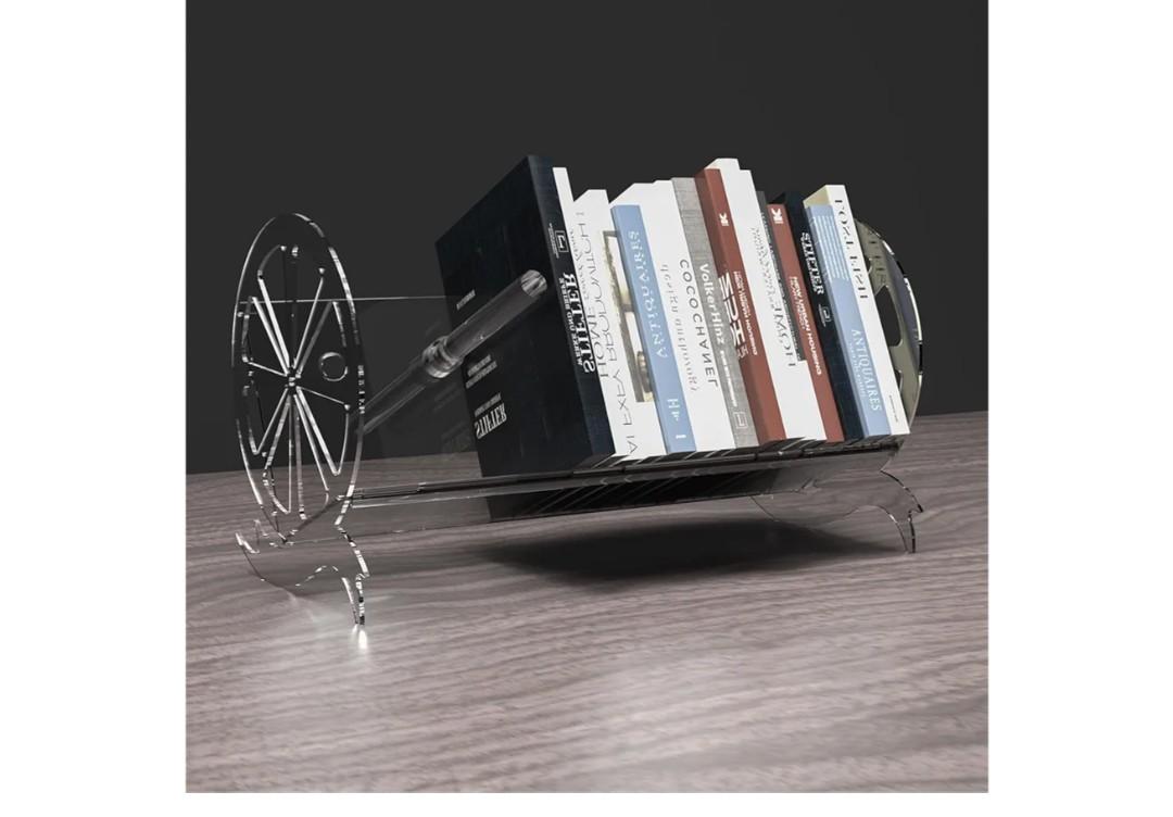 Desktop Bookshelf Rack Acrylic Storage Organizer,It is Suitable for use in Homes, Offices, Schools, Bookshelves and Display Stands, and can Hold Books, CDS, Magazines, etc