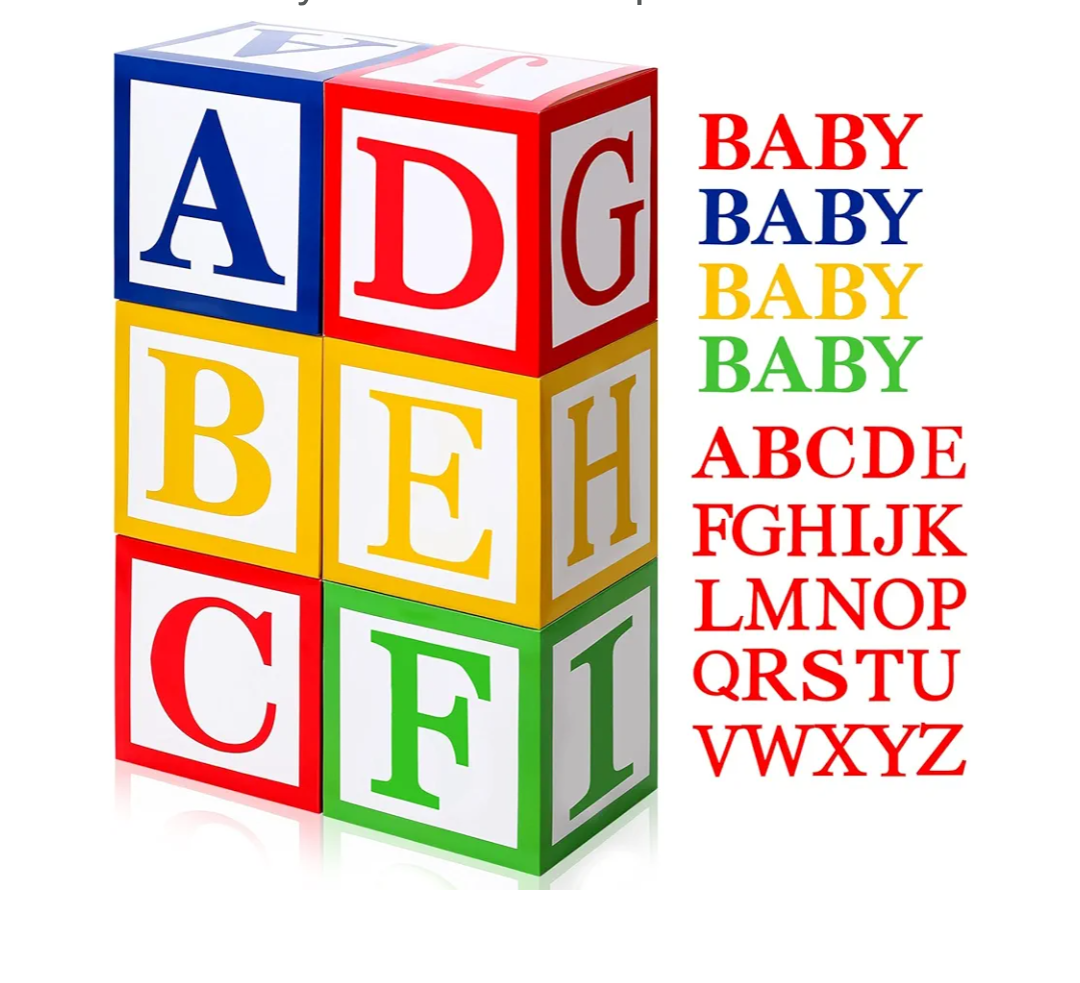 6 Pcs Trunk or Treat Decorations Custom Letter Inspire Party Decoration 30x30 cm Alphabet Boxes with 104 Pcs Letter Cutouts(4 Sets of A-z) Party Favor Birthday Photo Block Props School Decor