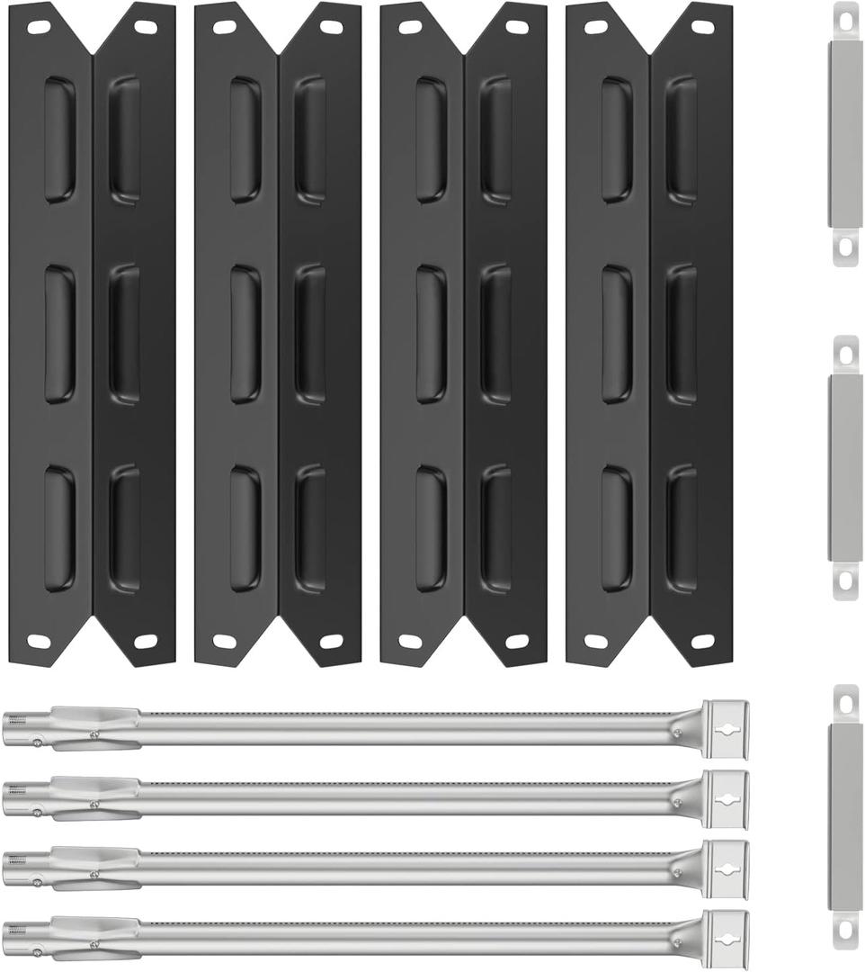 Grill Replacement Parts for Kenmore 146.23678310 146.16142210 146.23673310 146.16198211 146.34611410 146.34611410 146.46372610 Gas Grill, Porcelain Steel Heat Plate Shield,Burner Tube Repair Kit