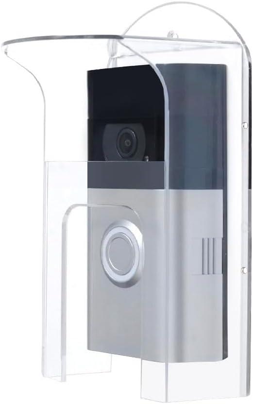 Clear Acrylic Doorbell Rain Cover Suitable for All Ring Models Doorbell Waterproof Protector Compatible with Ring 1/2/3/4/2020/Pro/Pro 2 Video Doorbells(Model A)