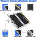 3FT Wheelchair Ramp, 800lb Folding Anti-Slip Ramp