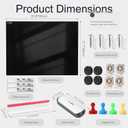 24" x 18" Magnetic Black Tempered Glass Whiteboard, Frameless Wall Mounted Dry Erase Board, No Ghosting, with Markers & Magnets for Office, Kitchen & Classroom