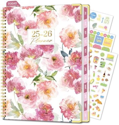 Pack of 2 Academic Planner 2025-2026, 8.5" x 11", Weekly & Monthly Planner from JUL.2025 to JUN.2026, Column View Calendar Organizers, Spiral Hardcover Agenda Book with Tabs for Office School Supplies, Floral Pack of 2 Academic Planner 2025-2026, 8.5" x 11", Weekly & Monthly Planner from JUL.2025 to JUN.2026, Column View Calendar Organizers, Spiral Hardcover Agenda Book with Tabs for Office School Supplies, Floral