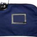Locking Canvas Cash Bag with Keys  9" x 12" Bank Deposit Bag with Pop-Up Lock and ID Cardholder for Secure Money Storage Safe, Made in USA (Navy Blue)