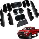 Interior Silicone Liner Insert Fit for 3rd Gen Tacoma 2016-2023，Fit Cup Holder, Door Pocket and Center Console Inserts Interior Silicone Organizer Tray Pads Kit