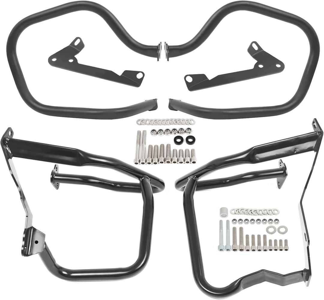 Worldmotop Engine Guard Crash Bar Protector Replacement for BMW R1200RT R1200 RT 2014 2015 2016 2017 2018 Saddlebags Guard(Front and Rear)