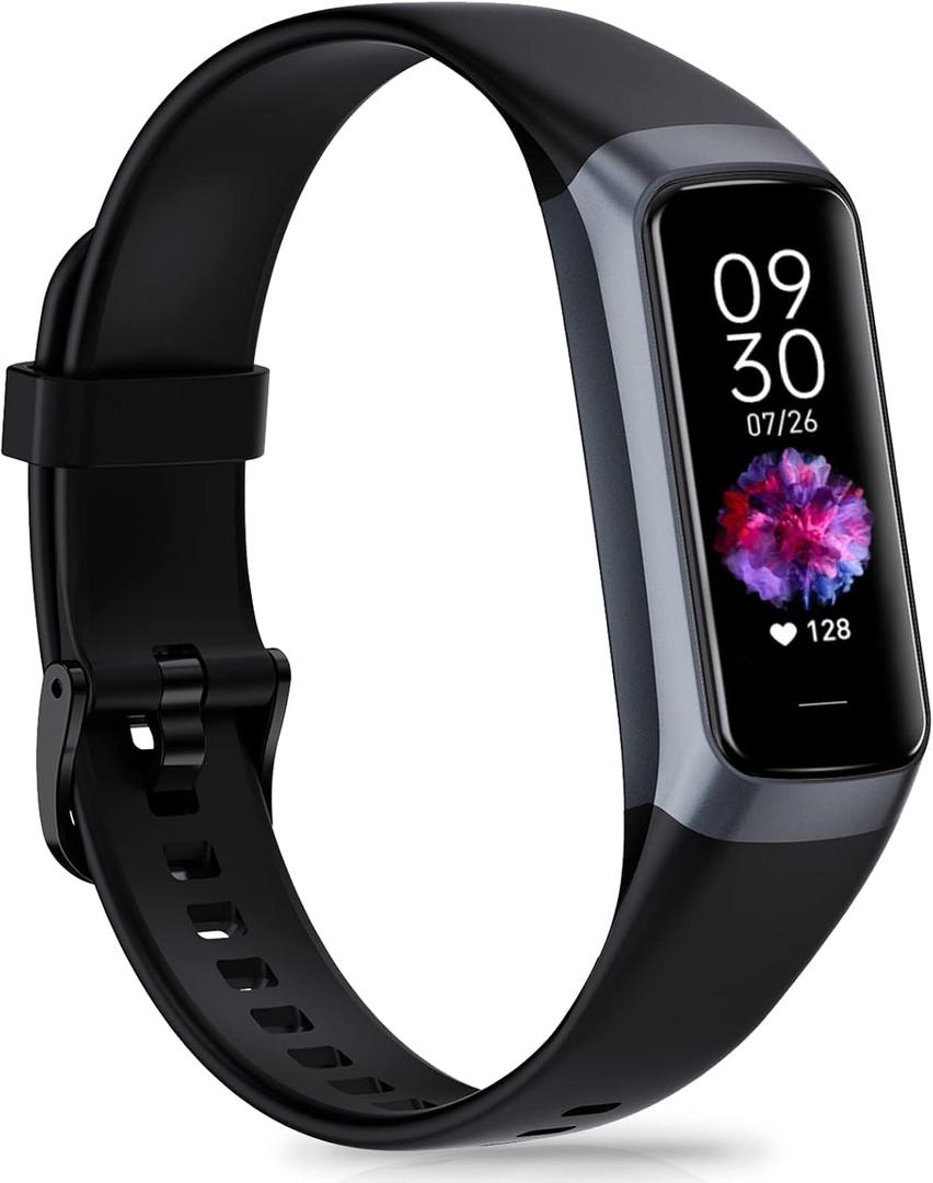 Fitness Tracker, Activity Trackers with 24/7 Heart Rate Blood Pressure Sleep Monitor, 1.10" AMOLED Touch Screen Step Counter, Waterproof Smart Watch Health Pedometer for Women Men