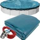 Robelle 21 ft Extra Heavy Duty Blue Winter Pool Cover for Above Ground Pools, 4 ft Overlap (25 ft Cover Size), Solid 10 x 10 Scrim, 2.91 oz/yd2, 12-Year, Style: 5821-4-ROBA