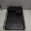 Kmiectse Dish Drying Rack - Space-Saving Small Dish Rack for Kitchen Counter, Rust-Resistant Kitchen Drying Rack, Compact Dish Drainer Organizer with Utensil Holder for Home Kitchen, Black