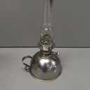 Kings County Tools Oil Lamp - 9 Tall Lantern with Antique-Style Nickel Body and Glass Chimney - Decorative Kerosene Lantern with Adjustable Wick - Oil Lamps for Indoor or Outdoor Use
