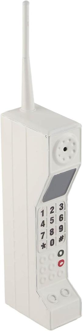 Retro Mobile Phone, 80S 90S Old Fashioned Portable Brick Cell Phone Ornament, Simulation Photographic Props Vintage Cellular Phone Model for Party Decorations Home Stage Decor (White)