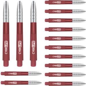 2 x CyeeLife Transparent Alunium-Plastic Dart Shafts 15pcs(5 Sets) 35mm/48mm (Red)