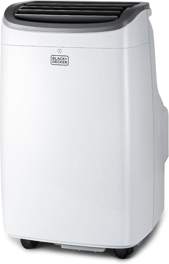 BLACK+DECKER Portable Air Conditioner, 8,000 BTU (3,950 BTU SACC) for Rooms up to 400 Sq. Ft., Portable AC with Follow Me Remote Control and Window Kit, BPACT08WT, White