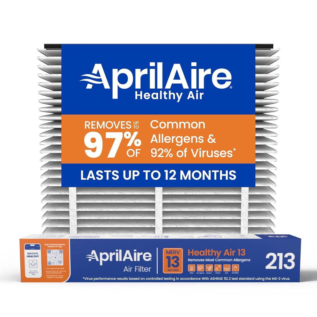 AprilAire 213 Replacement Filter for AprilAire Whole House Air Purifiers - MERV 13, Healthy Home Allergy, 20x25x4 Air Filter (Pack of 1)