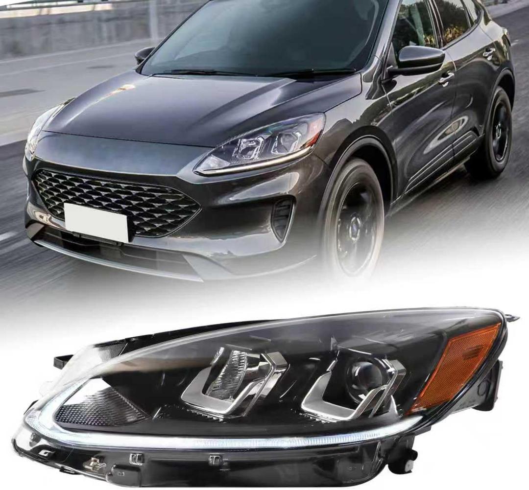 Duolctarms W/DRL Headlight Halogen Headlight Headlamp Assembly Compatible for 2020-2022 Ford Escape SE/SEL/SE SPORT W/Bulb Left Driver Side