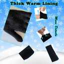 9 x 2 Pairs Black Knit Gloves for Women Men Winter Warm Magic Gloves Cold Weather Mittens for Running Driving Cycling (Black, M)