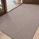 DEXI Front Entryway Door Mat Non Slip 36x60, Washable Entry Way Mats Inside Entrance Low Profile, Welcome Doormat Dirt Trapper for House Floor Home Porter Hall Backdoor Area, Light Taupe
