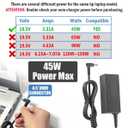 45W 19.5V 2.31A Laptop Power Adapter Charger Compatible with HP 741727-001 721092-001 719309-001 HSTNN-DA40 ADP-45WD B, Pavilion TouchSmart 11 13 15 Stream 14 13 Notebook Charging Cord with Blue Tip