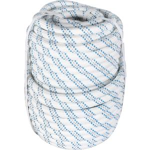 High Strength Braid Cord Nylon Pulling Rope Polyester Rope Multipurpose Bull Arborist Rigging 3/4in x 150ft White Grey Blue