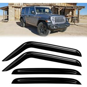 Window Rain Guards Compatible 2018-2025 Jeep Wrangler JL 4PC Window Visors Vent Shade Deflector 2020-2025 Jeep Gladiator
