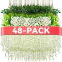 White Wisteria Hanging Flowers, 48 Pack Fake Hanging Flowers