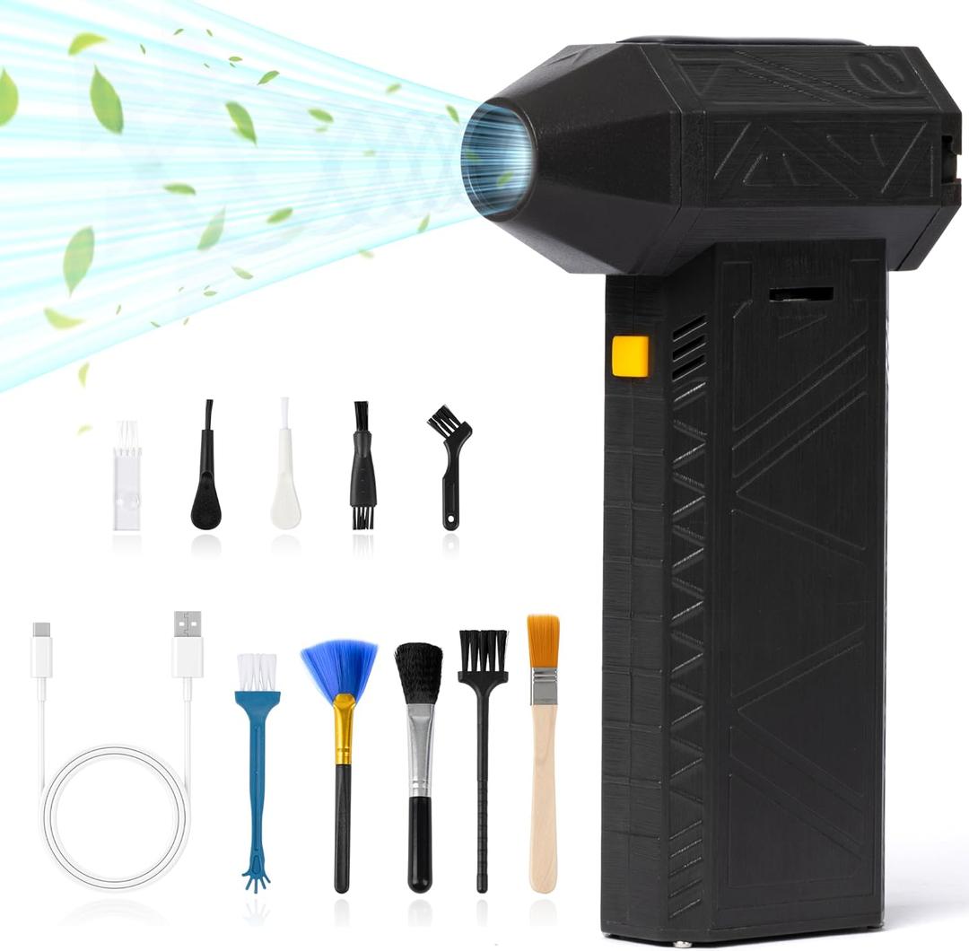 L&Z Electric Air Duster - 130000RPM Compressed Air Turbo Fan, Continuously Adjustable Mini Jet Dry Blower for PC, Outdoors, Car, Home Cleaning