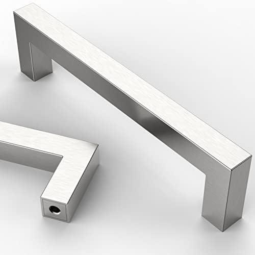 Asidrama 5 Pack 5 Inch(128mm) Brushed Satin Nickel Kitchen Cabinet Handles, Stainless Steel Cabinet Pulls Kitchen Cabinet Hardware for Cupboard Drawer Handles Dresser Pulls