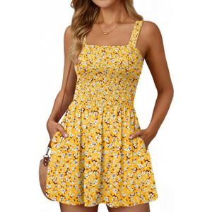 LILLUSORY Womens Short Summer Dress Mini Sundress Beach Vacation Spring Sleeveless Dresses 2026 Casual Outfits Cute Clothes (M)